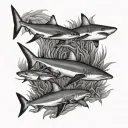 reef sharks circling tattoo design idea