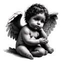 Black Baby Angel tattoo design idea