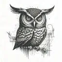 blade runner owl tattoo design idea