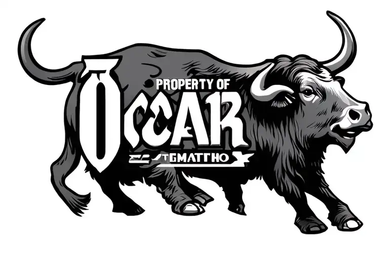 property of Oscar brand ox tattoo design idea