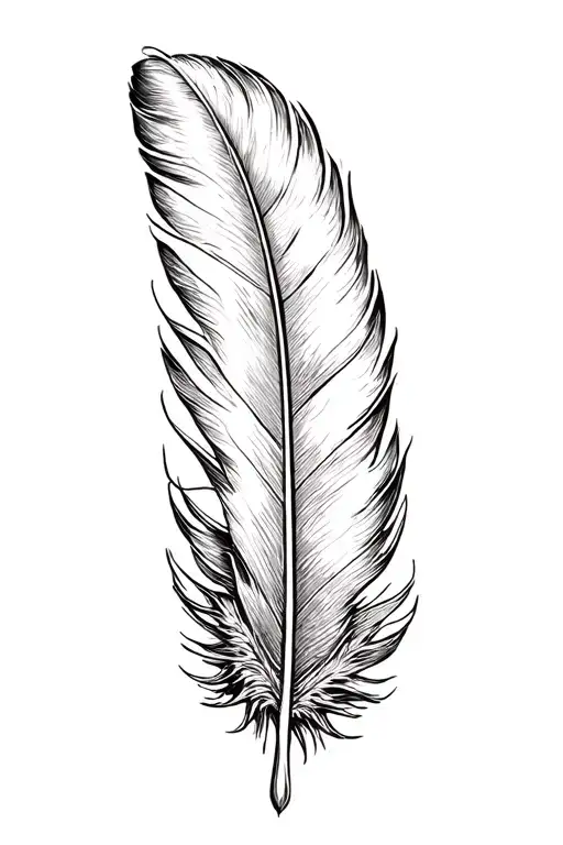 Bird feather tattoo design idea
