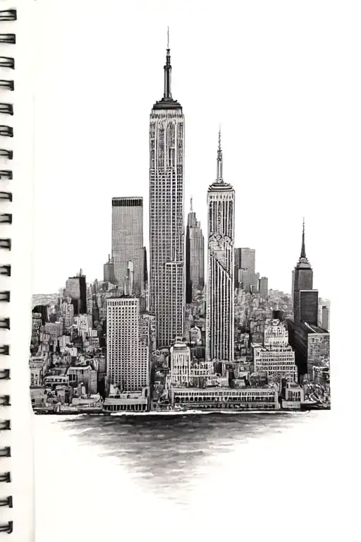 nyc skyline tattoo design idea