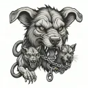 cerberus+horror+chains tattoo design idea