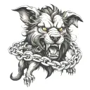 cerberus+horror+chains tattoo design idea