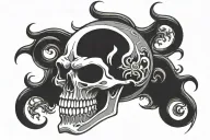 Danzig skull negative space tattoo design idea