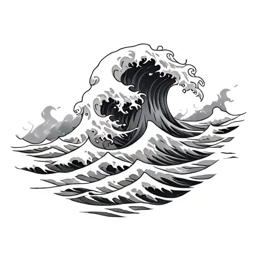 Ocean Wave tattoo design idea