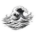 Ocean Wave tattoo design idea