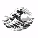 Ocean Wave tattoo design idea