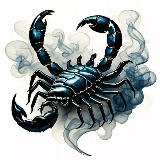 Smoke Effect scorpio zodiac sign incorporated tattoo design idea