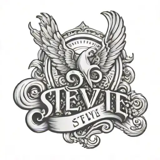 the name stevie with a surprise twist tattoo design idea