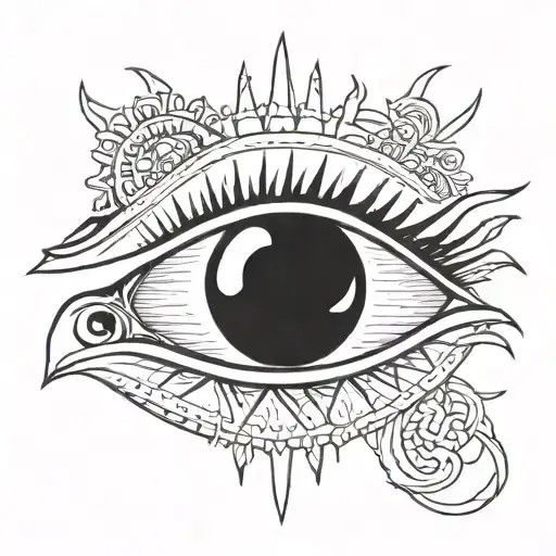 horus eye and toth tattoo design idea