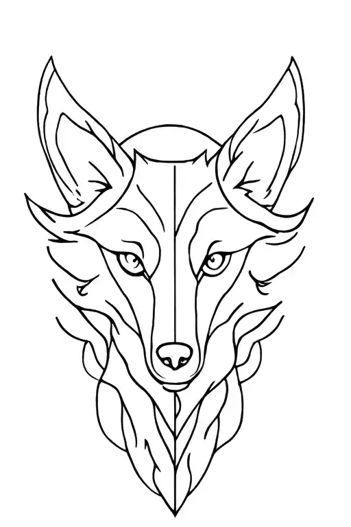 earth, ash tree, wolf head tattoo design idea