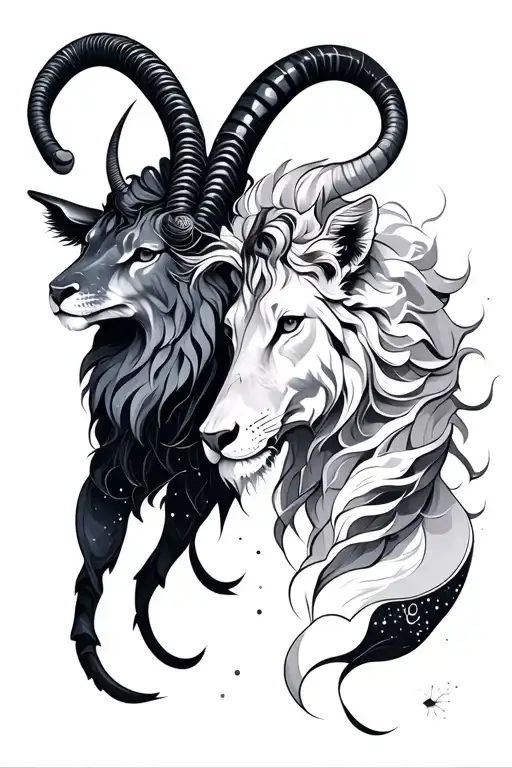 leo,capricorn,taurus and scorpio constellation made tattoo design idea