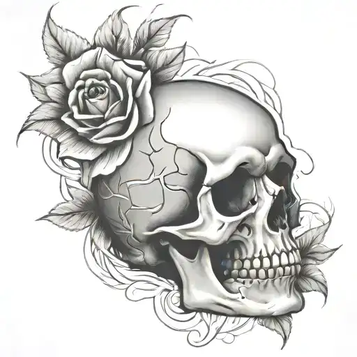 basic skull tattoo design idea