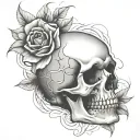 basic skull tattoo design idea