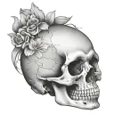 basic skull tattoo design idea