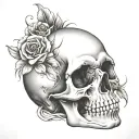basic skull tattoo design idea
