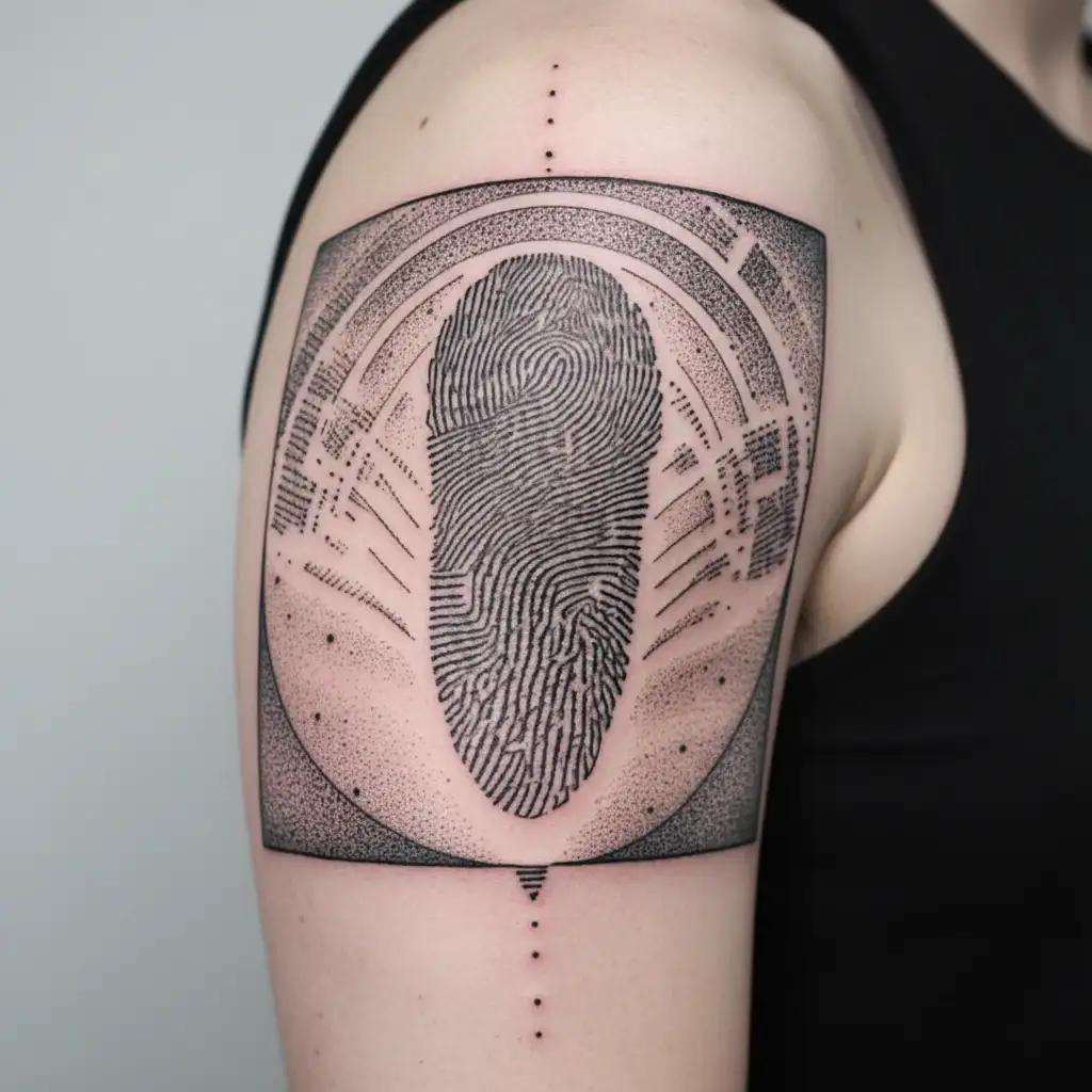 fingerprint  of son  tattoo design idea
