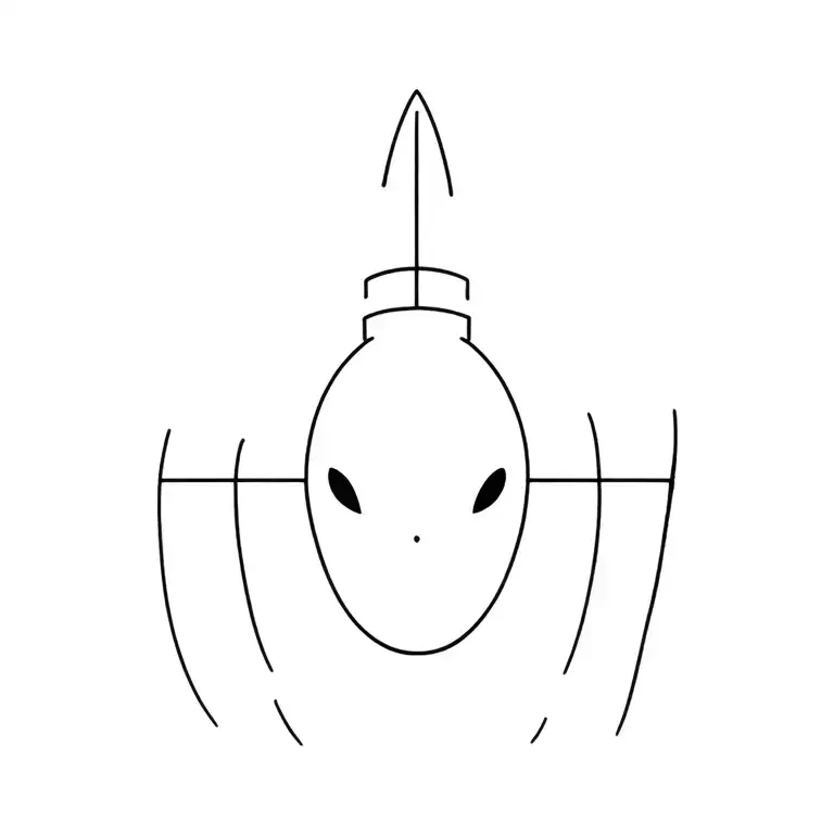 A simple minimalist tattoo that has alien spaceship tattoo design idea