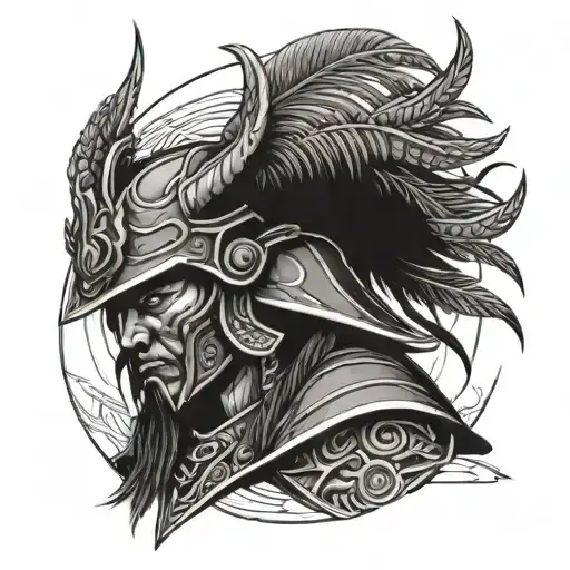 samurai, buddhism, greek mythology, viking, spartans, red indians, mayans, tattoo design idea