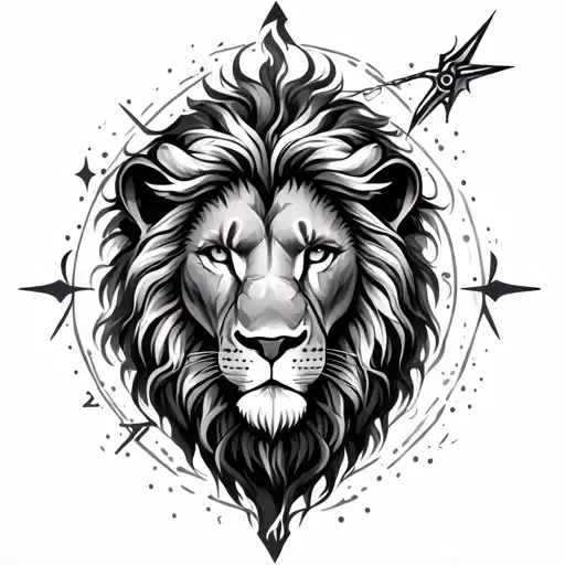 Mixture of sagittarius signs, Gemini, Lion and Cancer tattoo design idea