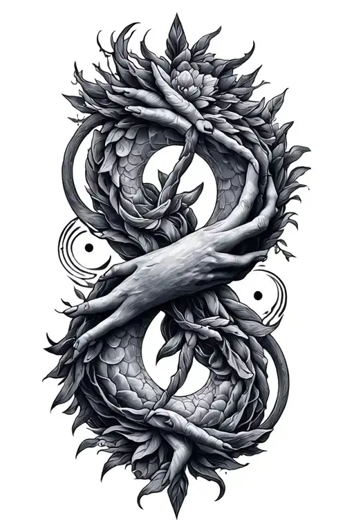 Gemini and Aquarius sign intertwined tattoo design idea