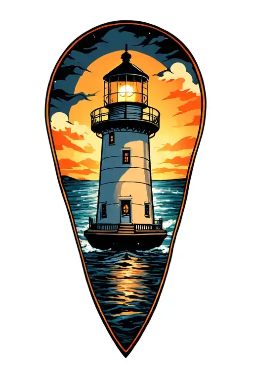 light house tattoo design idea