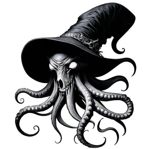 cthulu tentacles plague doctor tattoo design idea