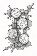 unalome symbol serotonin molecule intertwined tattoo design idea