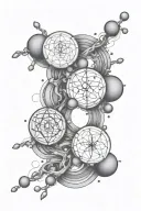 unalome symbol serotonin molecule intertwined tattoo design idea