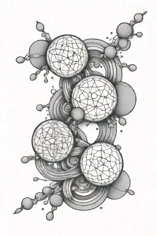 unalome symbol serotonin molecule intertwined tattoo design idea