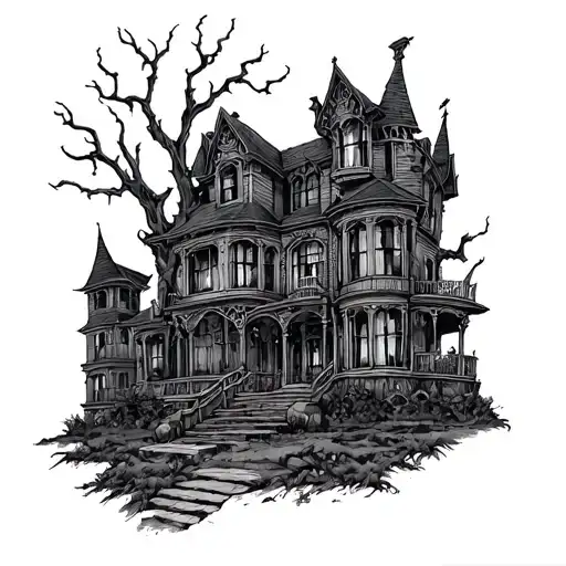 Haunted Mansion tattoo design idea