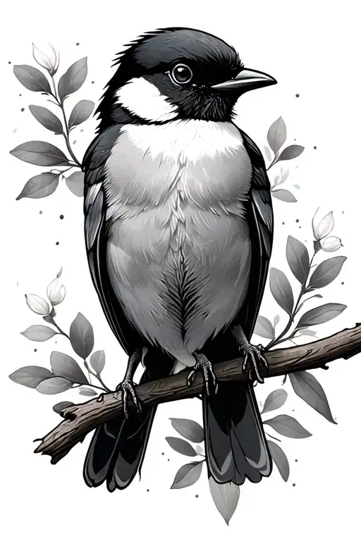 Willy Wagtail tattoo design idea