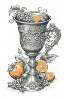 Roman Chalice with Orange fruit tattoo design idea