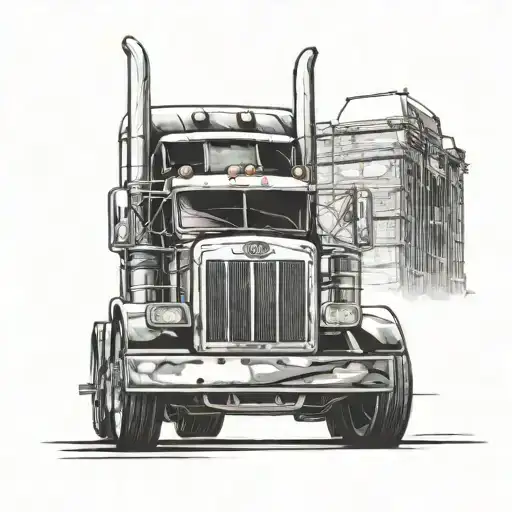Peterbilt style truck tattoo design idea