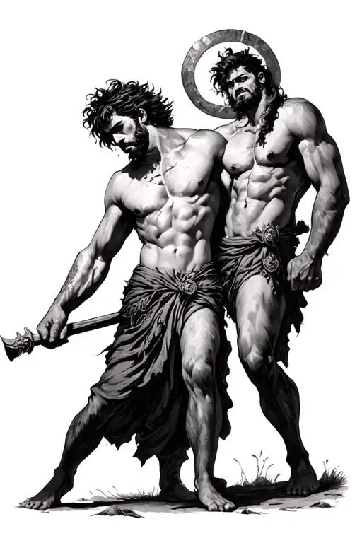 David vs Goliath tattoo design idea