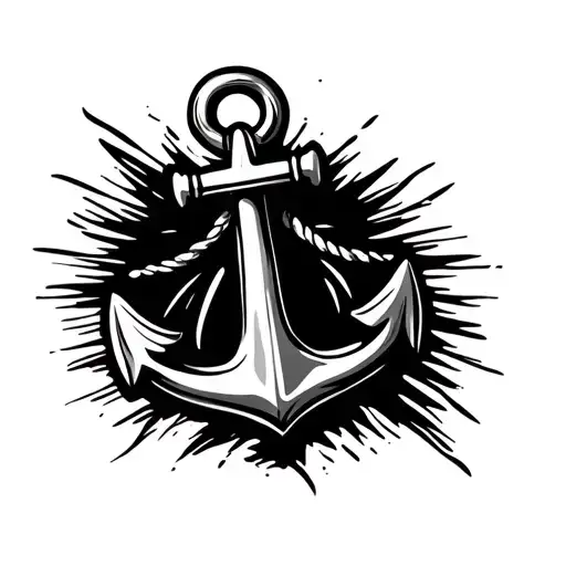 Simple Anchor: The anchor’s structure is clean and symmetrical, with curved shafts pointing upwards and a short horizont tattoo design idea