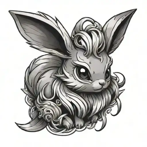 eevee pokemon turned into ram tattoo design idea
