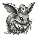 eevee pokemon turned into ram tattoo design idea
