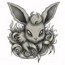 eevee pokemon turned into ram tattoo design idea