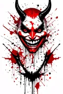 devil smile face tattoo design idea