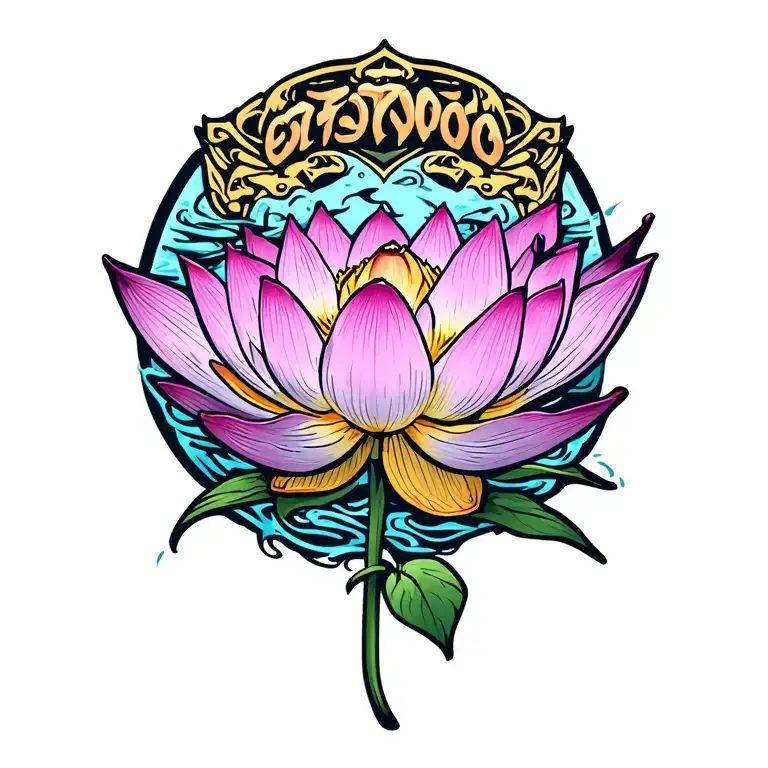 lotus flower large tattoo design idea