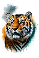 tiger face tattoo design idea