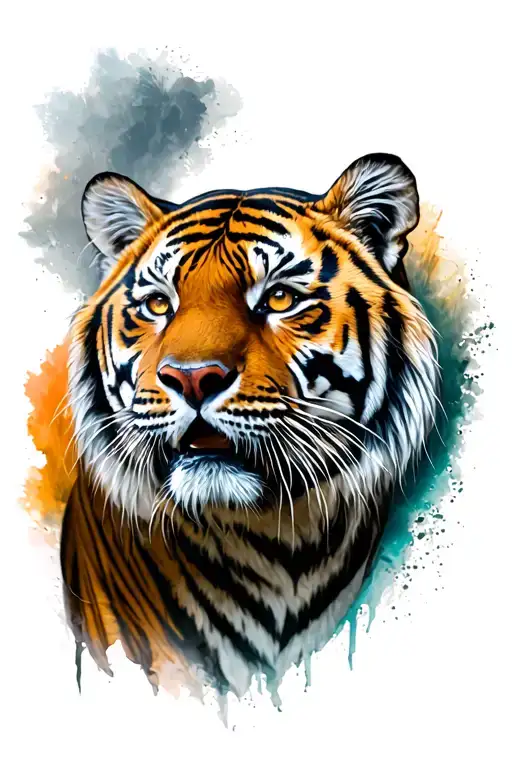 tiger face tattoo design idea