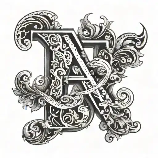 letter P and F together representing the client's love tattoo design idea