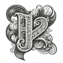 letter P and F together representing the client's love tattoo design idea