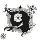 son, Loukas, diving, water surface, Greek mythology, compass, April 24, 2024, birth, Greek gods, Forearm tattoo design idea