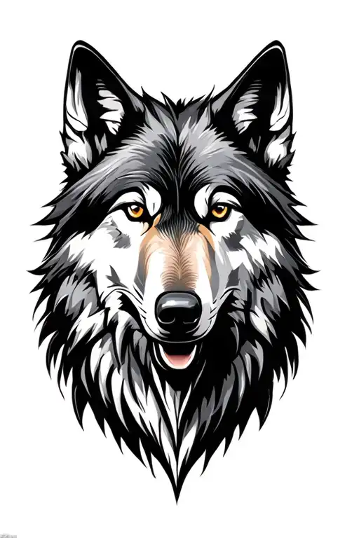 wolf head tattoo design idea