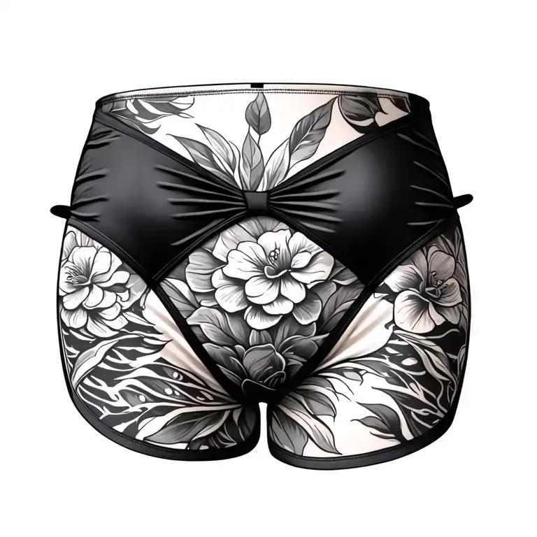 thong bikini bottom tattoo design idea