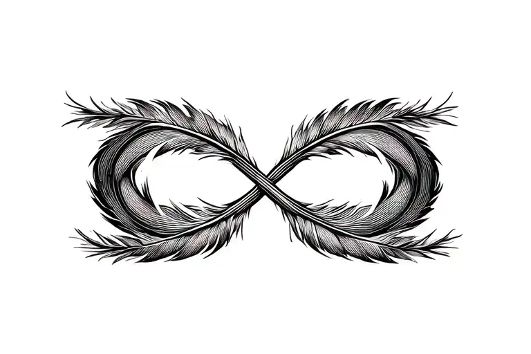 feathers infinity symbol made only tattoo design idea
